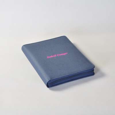 Custom a4 navy leather ring binder portfolio made in Dongguan