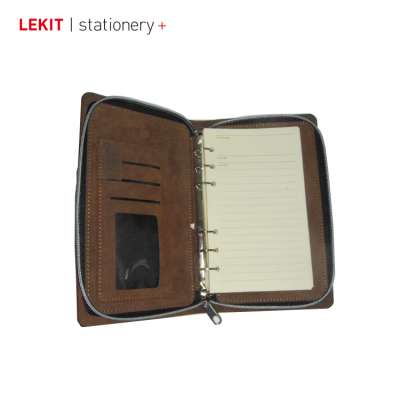 High quality custom embossed leather binder portfolio